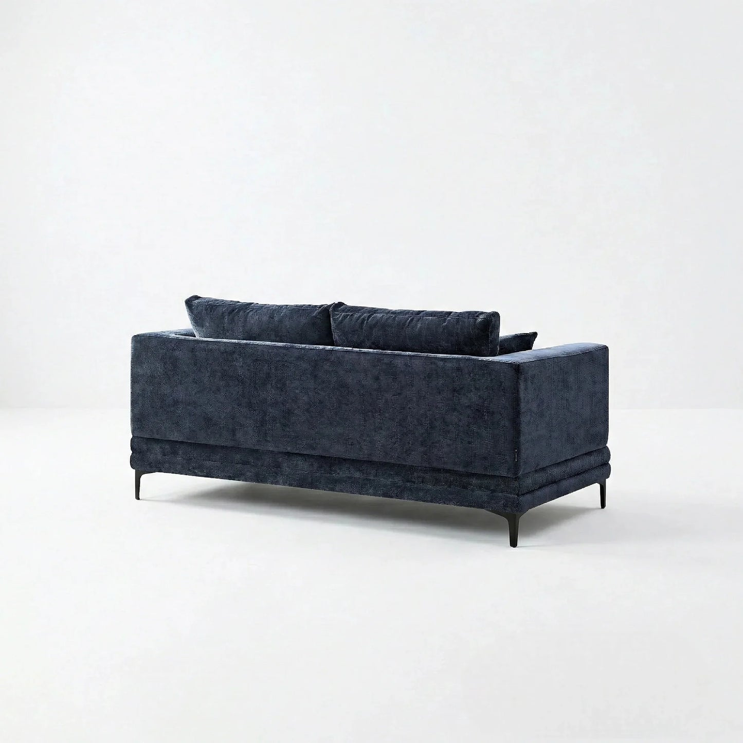 ALUXO Lenox 2 Seater Sofa In Aegean Blue Mermaid Velvet