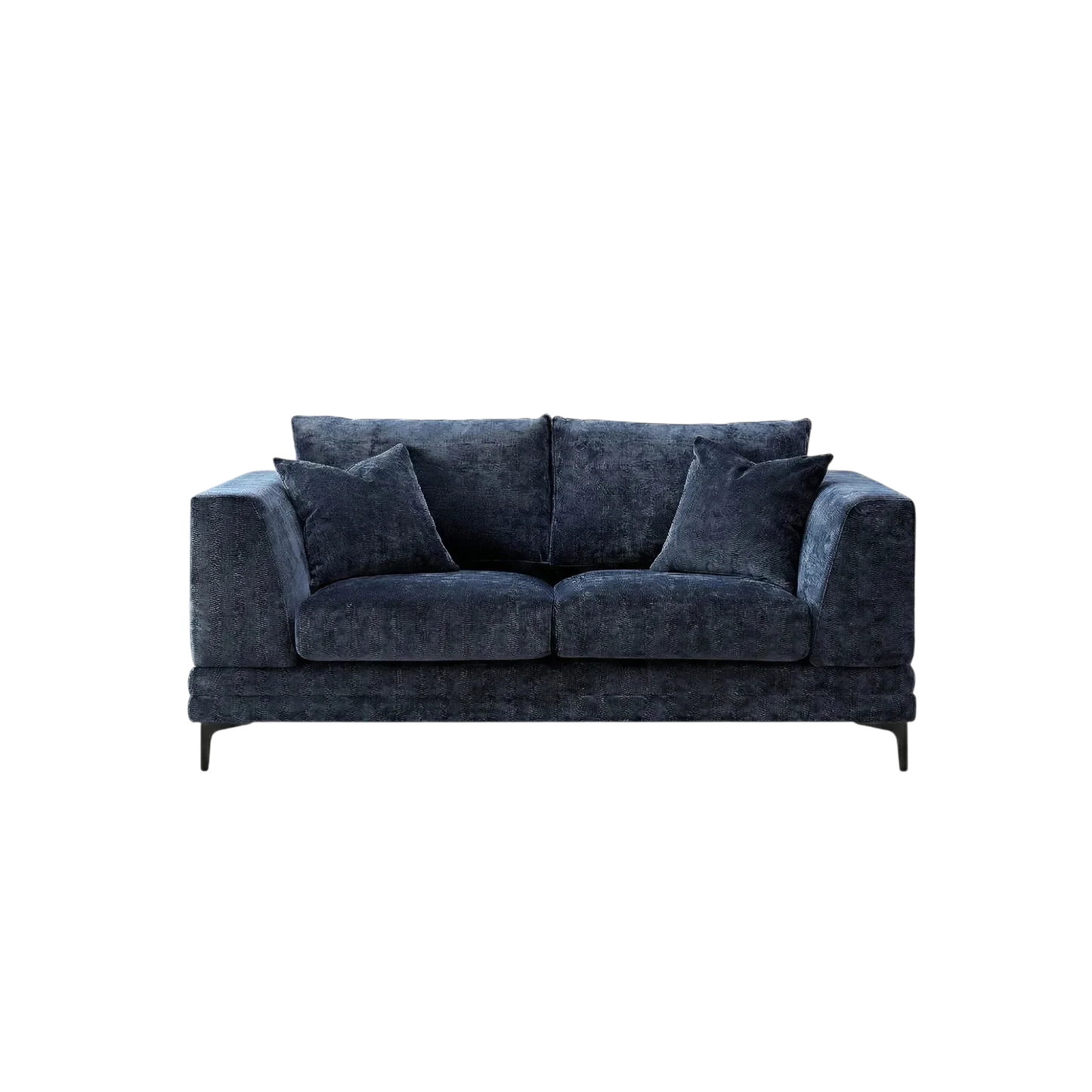ALUXO Lenox 2 Seater Sofa In Aegean Blue Mermaid Velvet