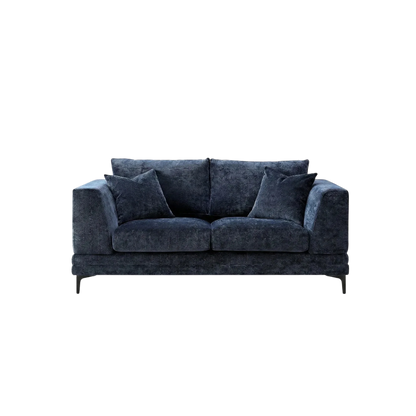 ALUXO Lenox 2 Seater Sofa In Aegean Blue Mermaid Velvet