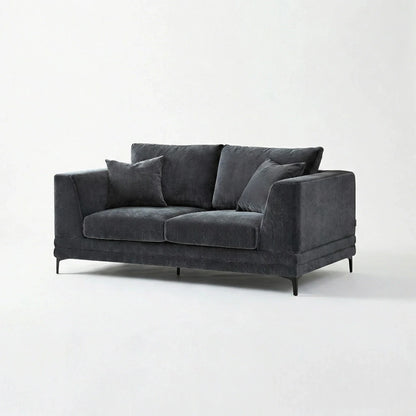 ALUXO Lenox 2 Seater Sofa In Aegean Blue Mermaid Velvet