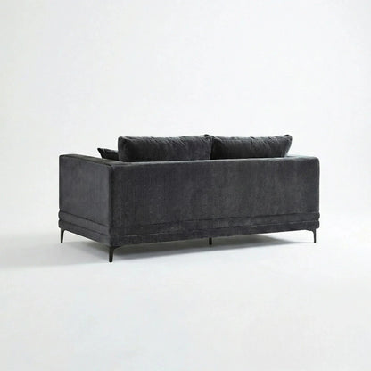 ALUXO Lenox 2 Seater Sofa In Aegean Blue Mermaid Velvet
