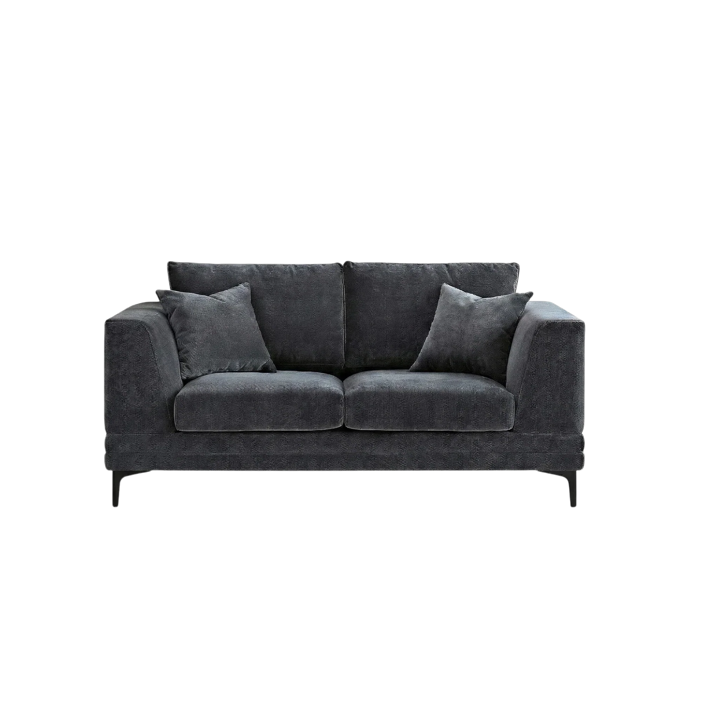 ALUXO Lenox 2 Seater Sofa In Aegean Blue Mermaid Velvet