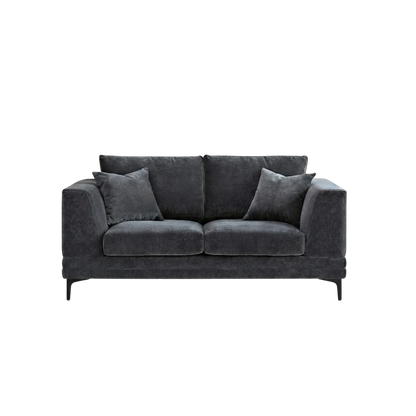 ALUXO Lenox 2 Seater Sofa In Aegean Blue Mermaid Velvet