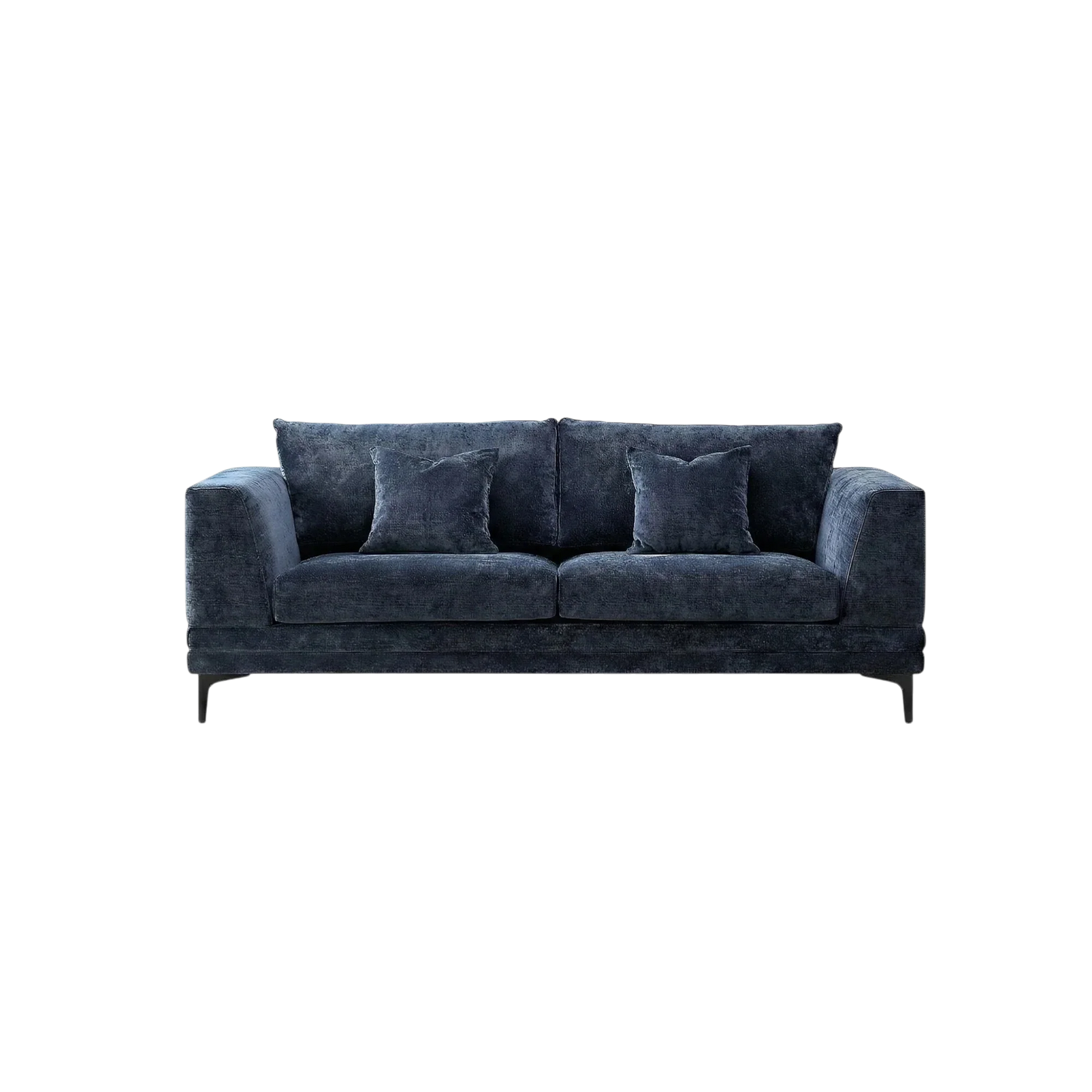 ALUXO Lenox 3 Seater Sofa In Steel Grey Mermaid Velvet