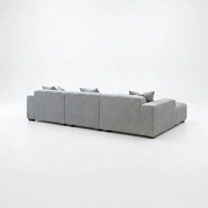 ALUXO Leonard Left Hand Facing  Corner Sofa In Cloudy Grey Boucle Fabric