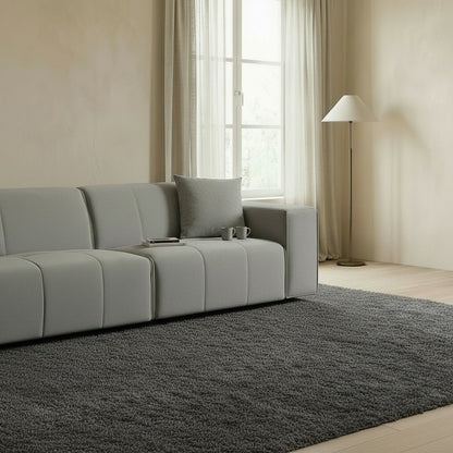 ALUXO Leonard Right Hand Facing Corner Sofa In Cloudy Grey Boucle Fabric