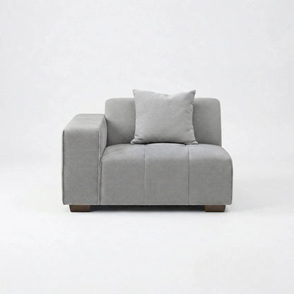 ALUXO Leonard Right Hand Facing Corner Sofa In Cloudy Grey Boucle Fabric