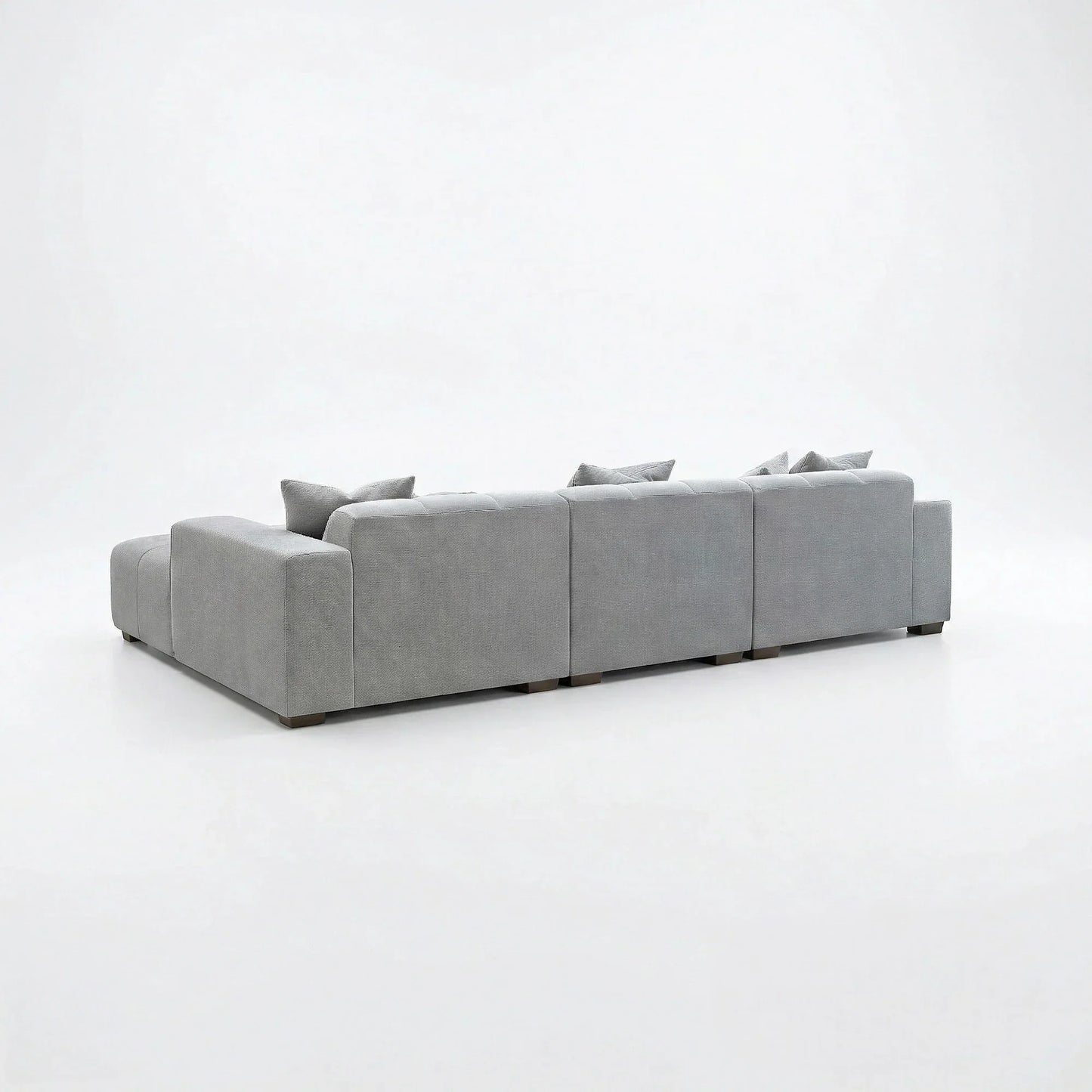 ALUXO Leonard Right Hand Facing Corner Sofa In Cloudy Grey Boucle Fabric