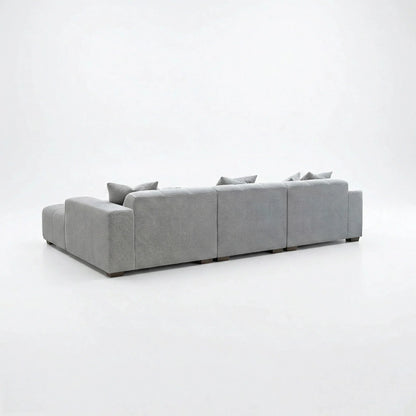 ALUXO Leonard Right Hand Facing Corner Sofa In Cloudy Grey Boucle Fabric