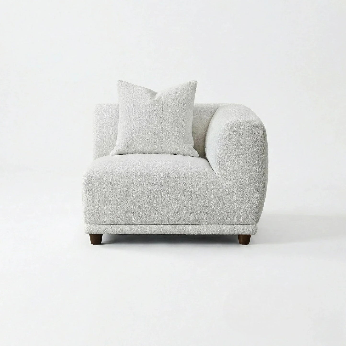 ALUXO Lottie 5 Seater Modular Corner Sofa In Polar White Boucle Fabric