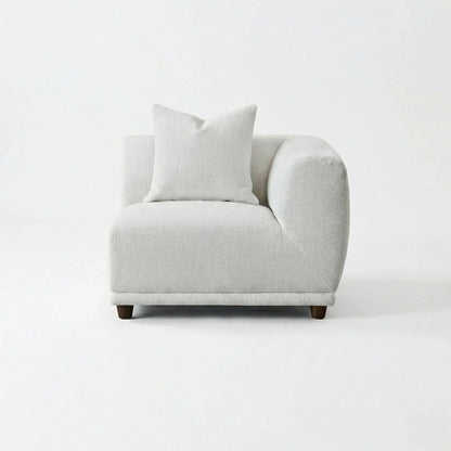 ALUXO Lottie 5 Seater Modular Corner Sofa In Polar White Boucle Fabric