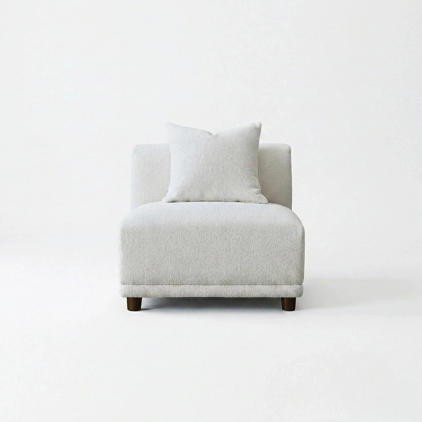 ALUXO Lottie 5 Seater Modular Corner Sofa In Polar White Boucle Fabric