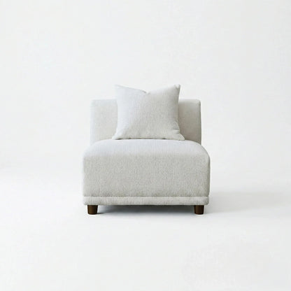 ALUXO Lottie 5 Seater Modular Corner Sofa In Polar White Boucle Fabric