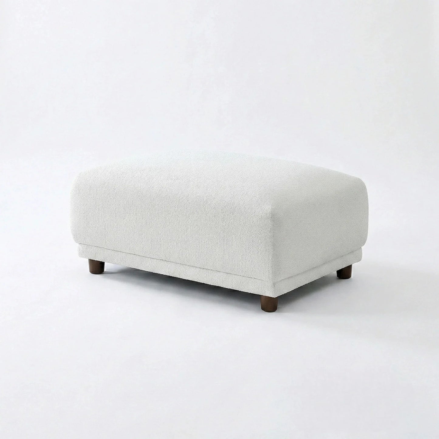 ALUXO Lottie Modular Footstool In Polar White Boucle Fabric