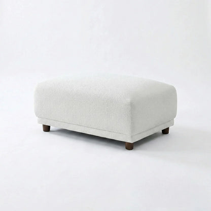 ALUXO Lottie Modular Footstool In Polar White Boucle Fabric