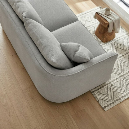 ALUXO Rubin Right Hand Facing Corner Sofa In Charcoal Grey Boucle Fabric