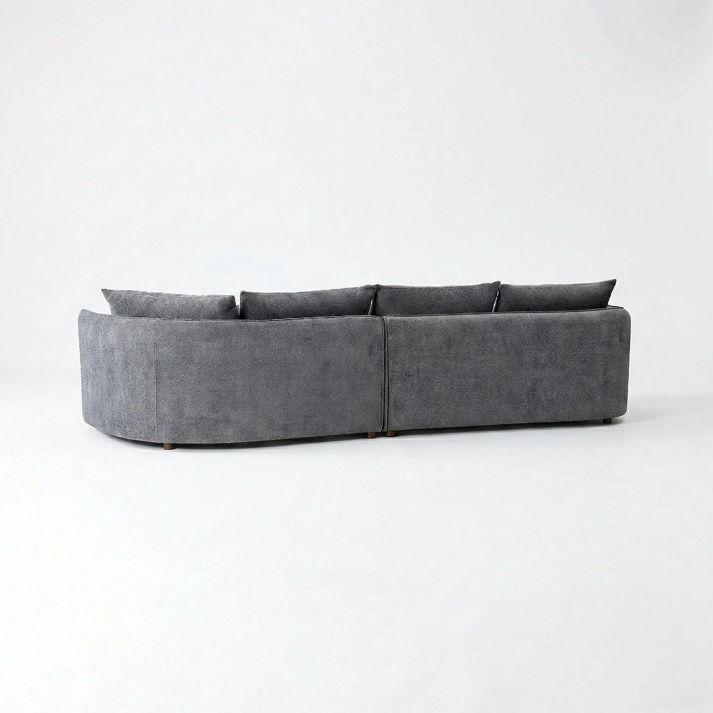 ALUXO Rubin Right Hand Facing Corner Sofa In Pebble Grey Boucle Fabric