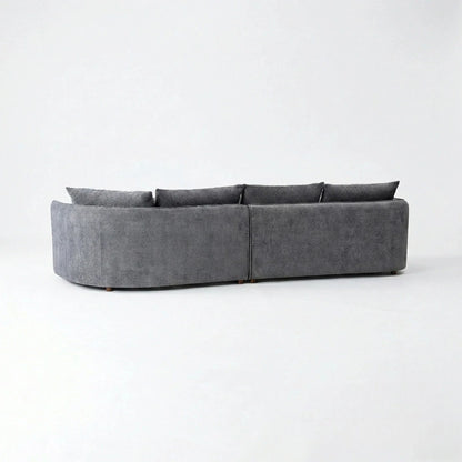 ALUXO Rubin Right Hand Facing Corner Sofa In Pebble Grey Boucle Fabric
