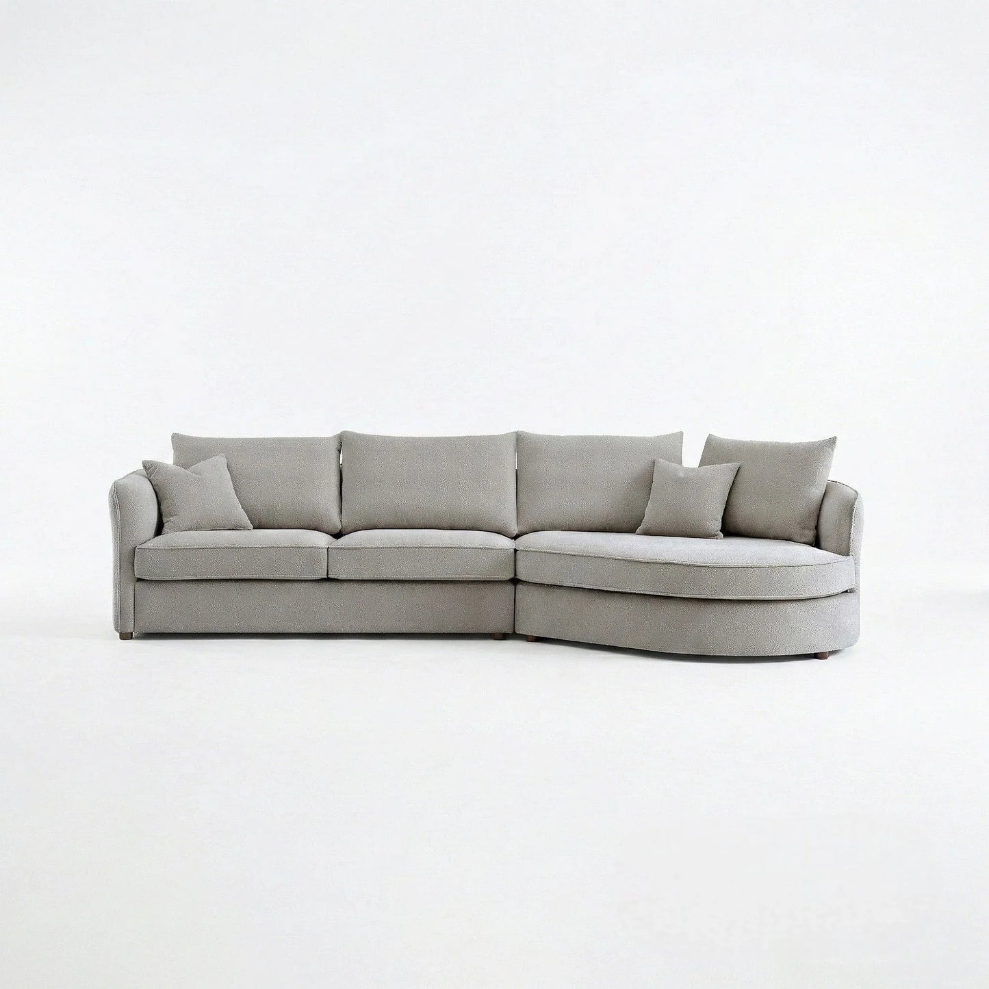 ALUXO Rubin Right Hand Facing Corner Sofa In Charcoal Grey Boucle Fabric