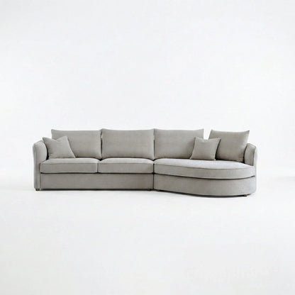 ALUXO Rubin Right Hand Facing Corner Sofa In Charcoal Grey Boucle Fabric