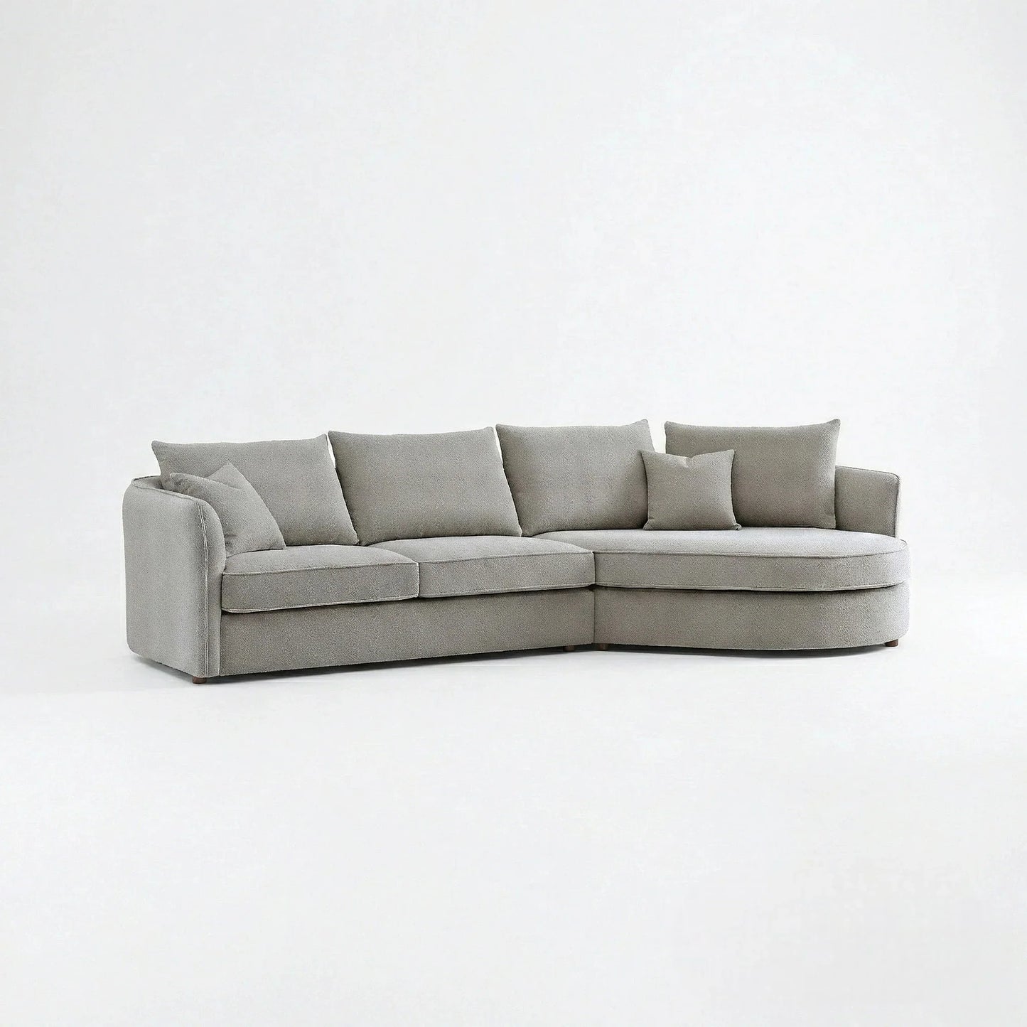 ALUXO Rubin Right Hand Facing Corner Sofa In Charcoal Grey Boucle Fabric
