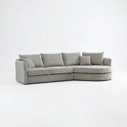 ALUXO Rubin Right Hand Facing Corner Sofa In Charcoal Grey Boucle Fabric