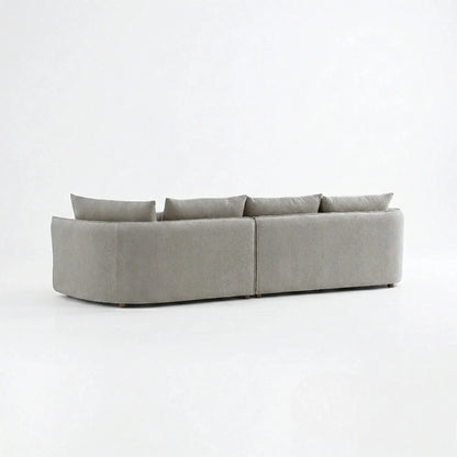 ALUXO Rubin Right Hand Facing Corner Sofa In Pebble Grey Boucle Fabric