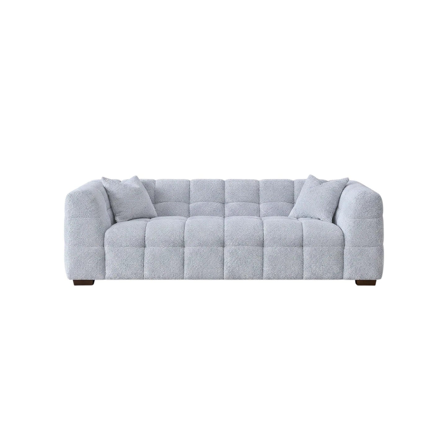 ALUXO Tribeca Bubble 3 Seater Sofa In Oatmeal Beige Boucle Fabric