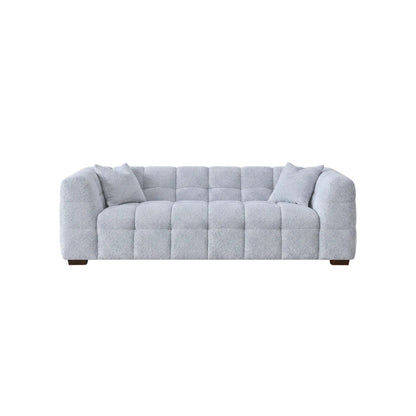 ALUXO Tribeca Bubble 3 Seater Sofa In Pearl Boucle Fabric