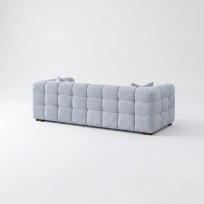 ALUXO Tribeca Bubble 3 Seater Sofa In Pearl Boucle Fabric