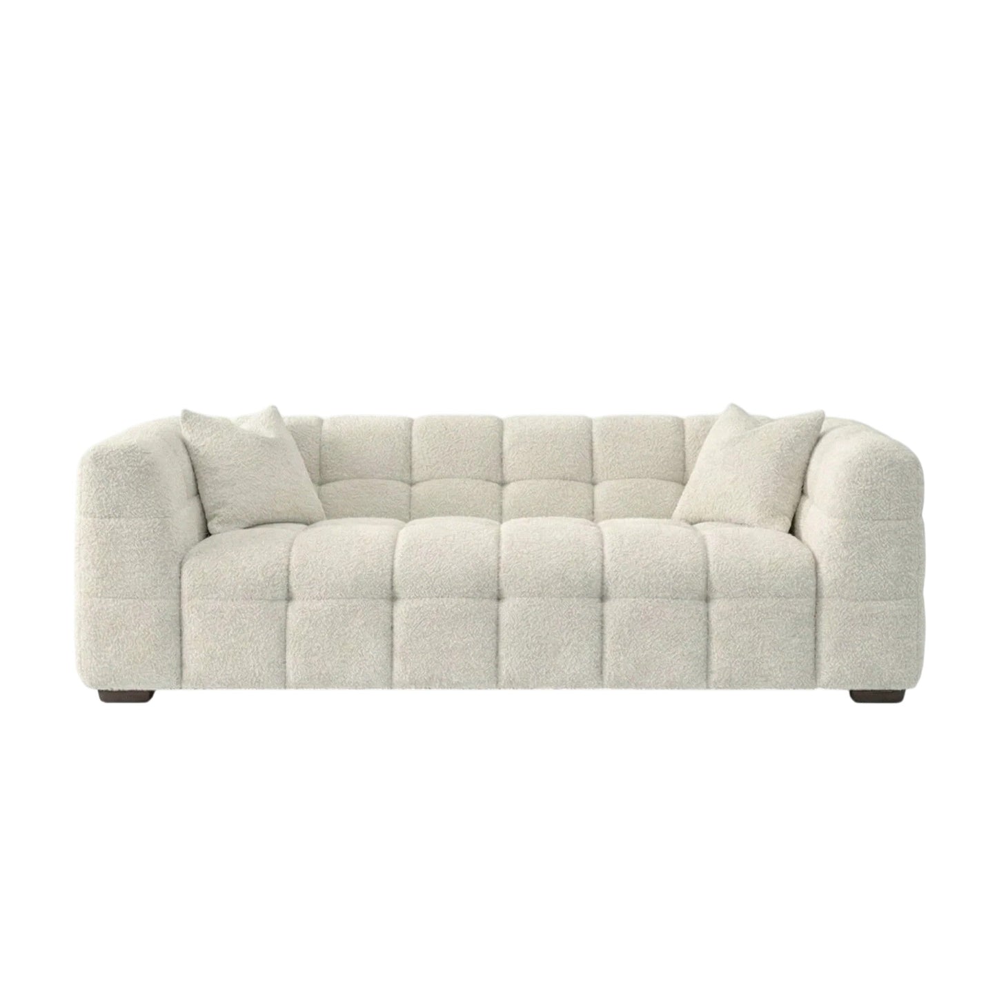 ALUXO Tribeca Bubble 3 Seater Sofa In Pearl Boucle Fabric