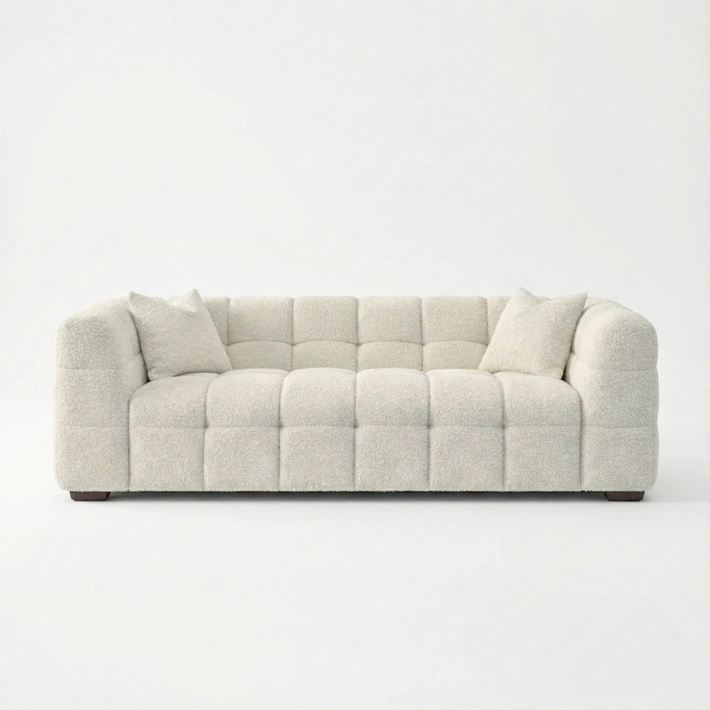 ALUXO Tribeca Bubble 3 Seater Sofa In Pearl Boucle Fabric