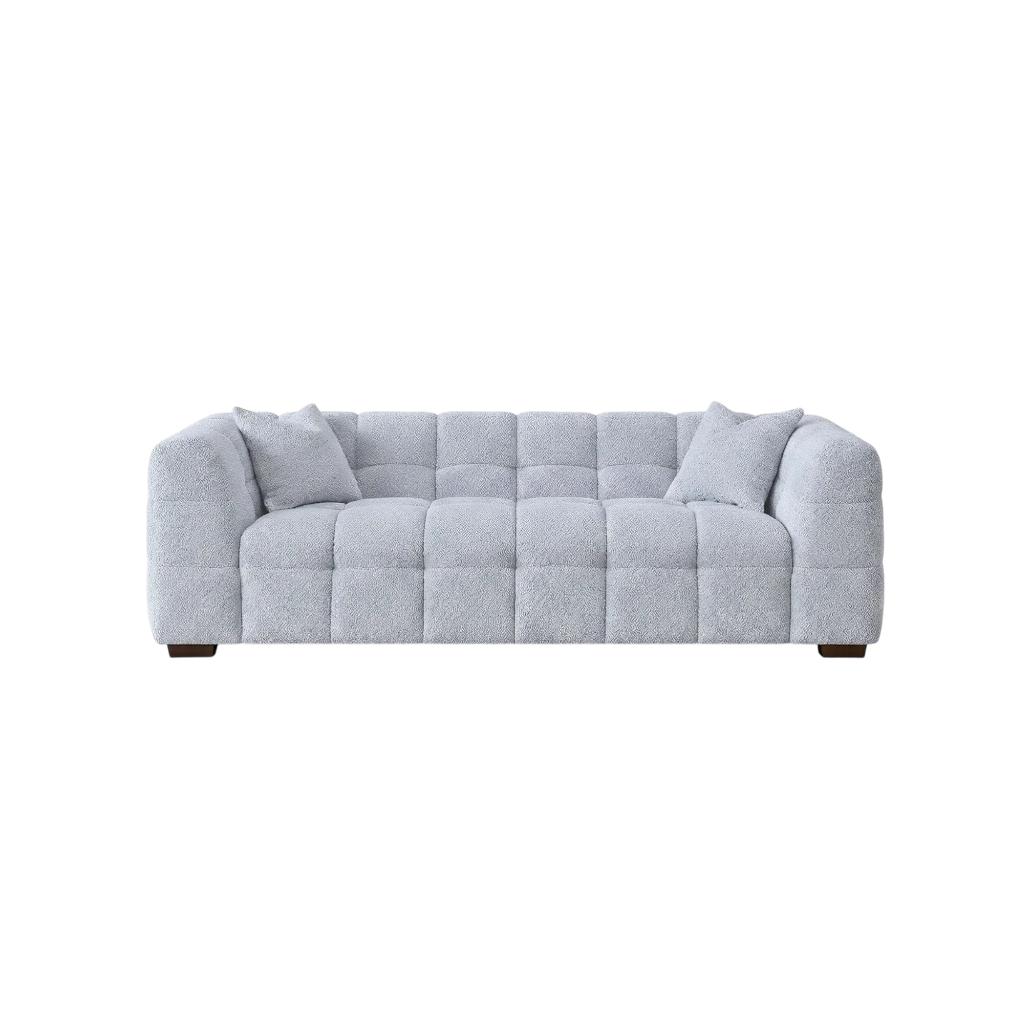 ALUXO Tribeca Bubble 3 Seater Sofa In Oatmeal Beige Boucle Fabric