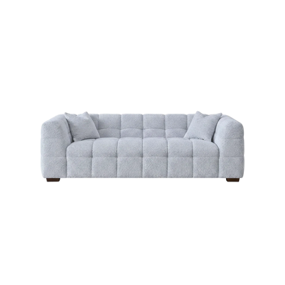 ALUXO Tribeca Bubble 3 Seater Sofa In Oatmeal Beige Boucle Fabric