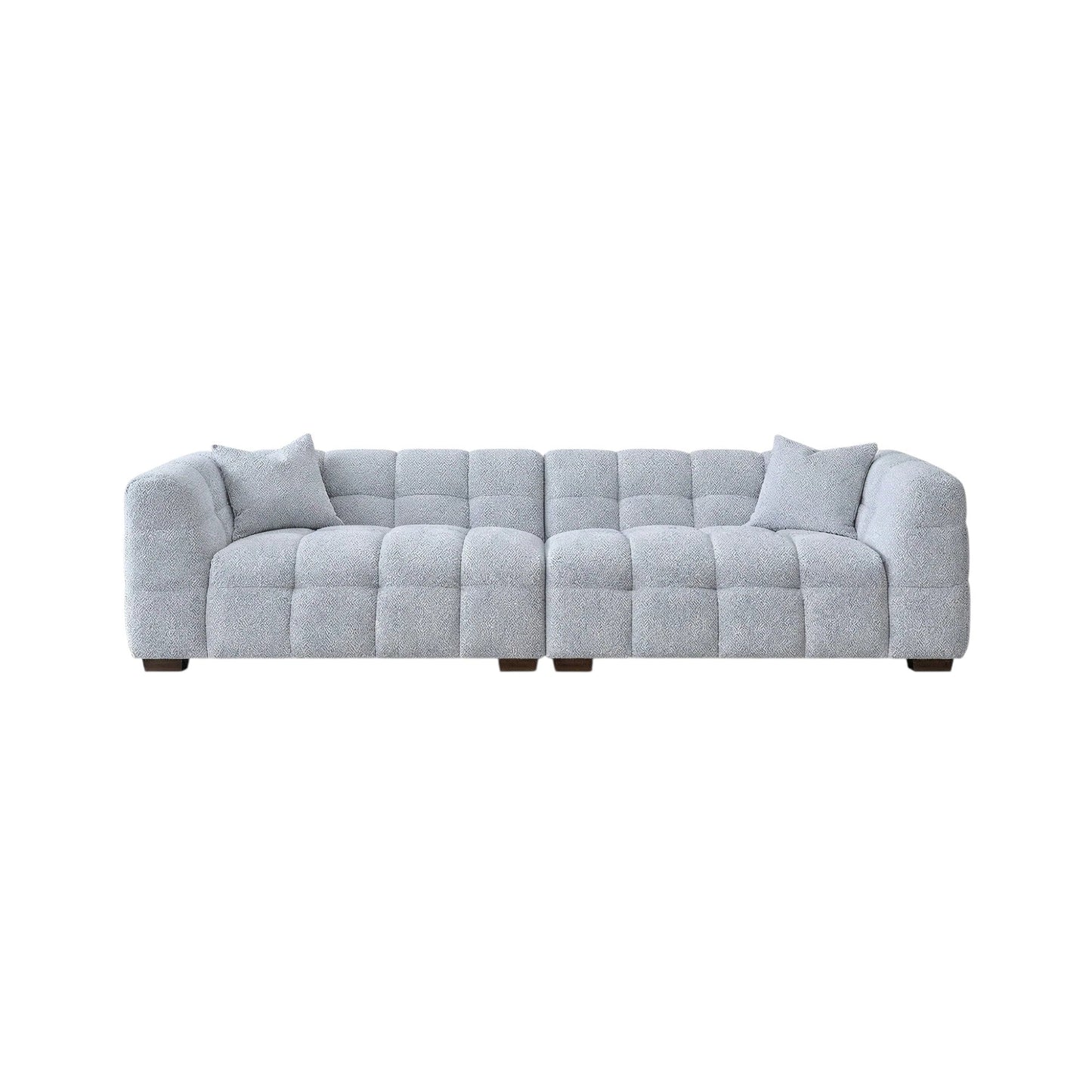 ALUXO Tribeca Bubble 4 Seater Large Sofa In Pearl Boucle Fabric
