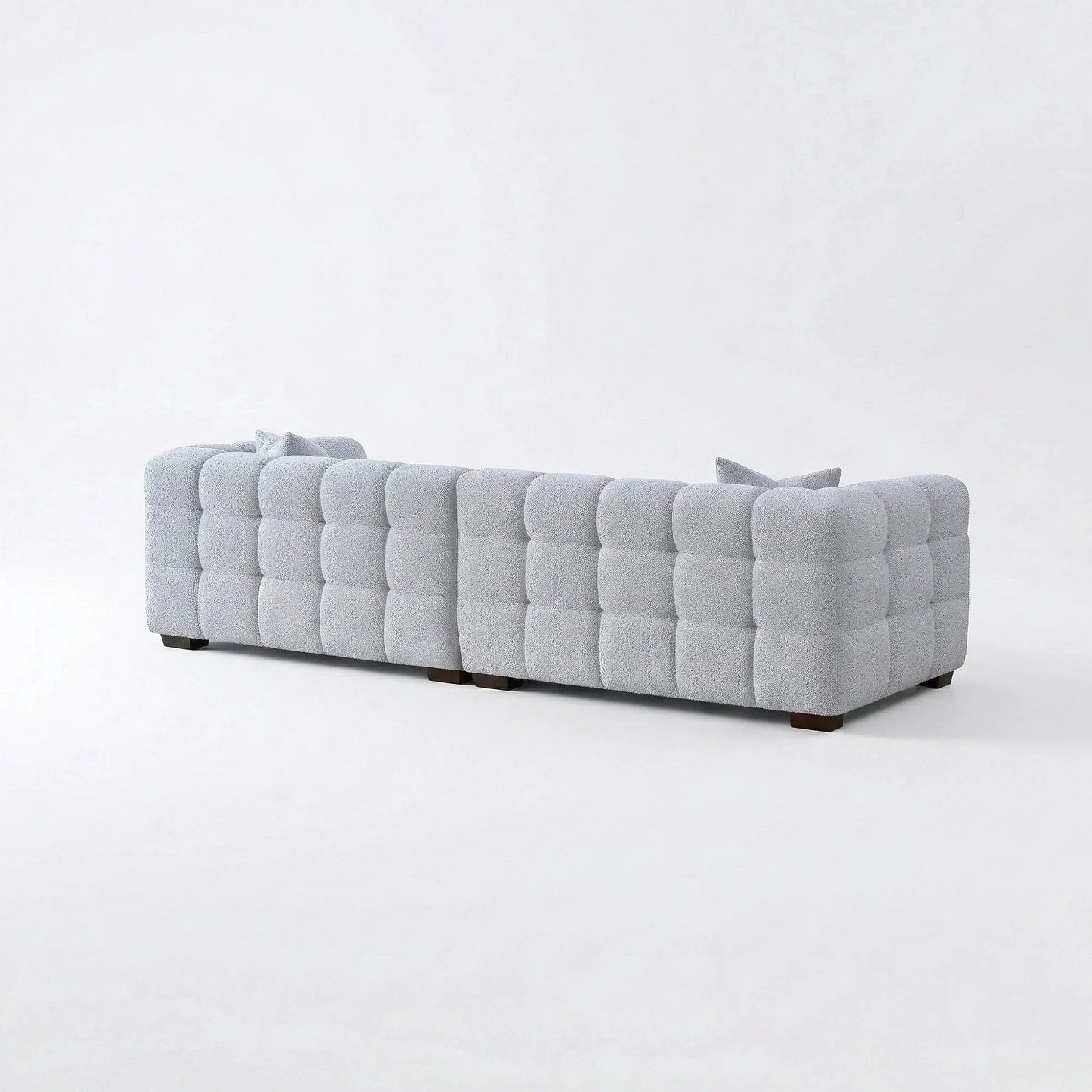 ALUXO Tribeca Bubble 4 Seater Large Sofa In Pearl Boucle Fabric