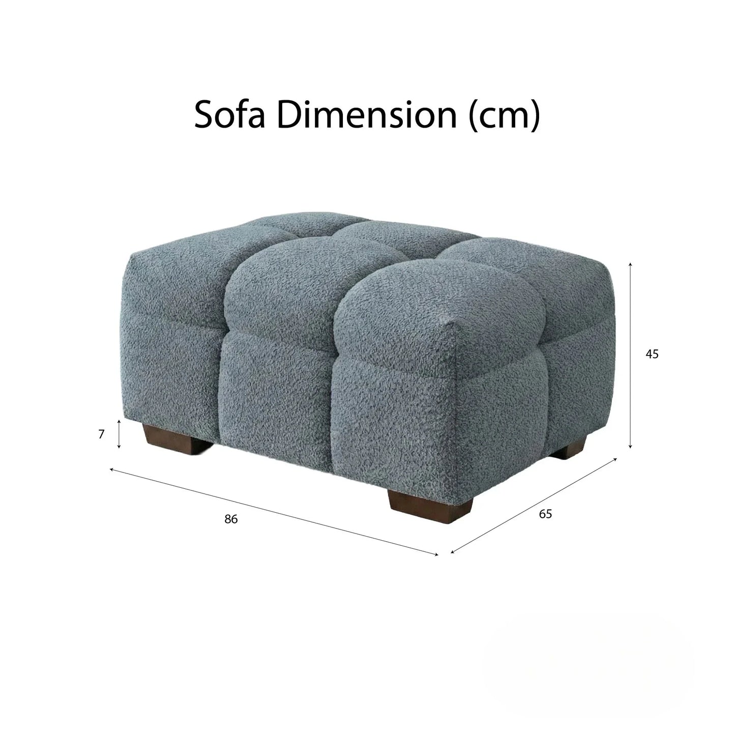 ALUXO Tribeca Bubble Upholstered Footstool In Oatmeal Beige Boucle Fabric