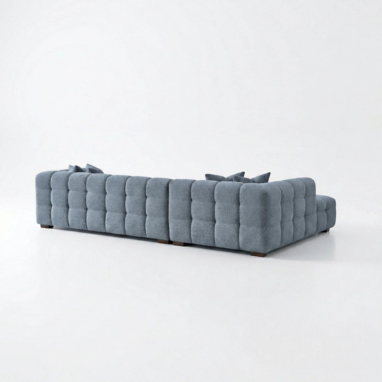 ALUXO Tribeca Bubble Left Hand Facing Corner Sofa In Oatmeal Beige Boucle Fabric