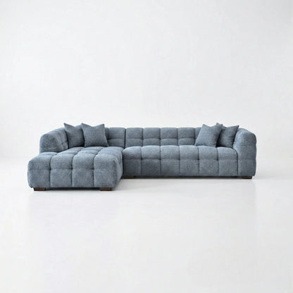 ALUXO Tribeca Bubble Left Hand Facing Corner Sofa In Oatmeal Beige Boucle Fabric