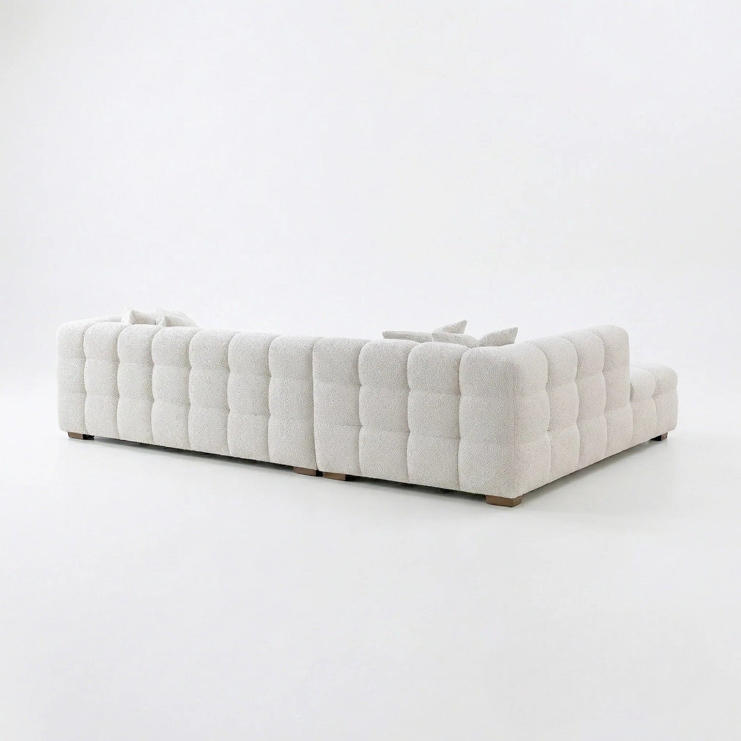 ALUXO Tribeca Bubble Left Hand Facing Corner Sofa In Oatmeal Beige Boucle Fabric