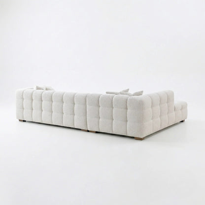 ALUXO Tribeca Bubble Left Hand Facing Corner Sofa In Iron Grey Boucle Fabric