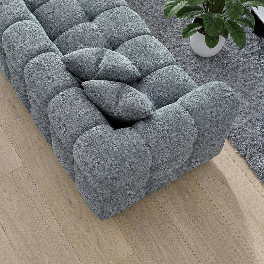 ALUXO Tribeca Bubble Right Hand Facing Corner Sofa In Oatmeal Beige Boucle Fabric