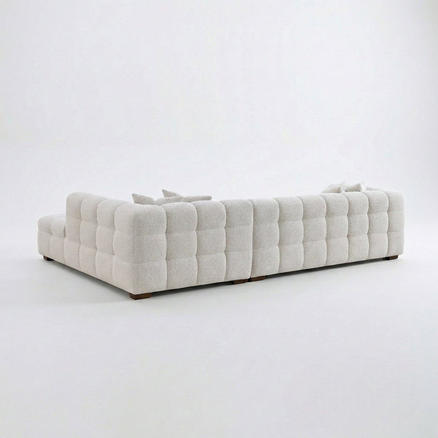 ALUXO Tribeca Bubble 4 Seater Large Sofa In Pearl Boucle Fabric