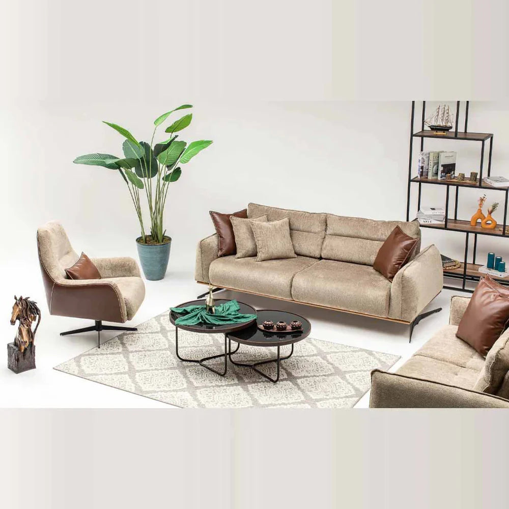 The Ambro Luxury Premium 3+2 Mink Velvet Sofa