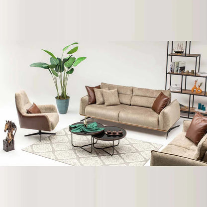 The Ambro Luxury Premium 3+2 Mink Velvet Sofa