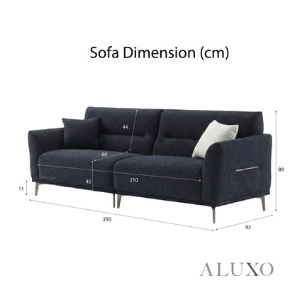Albany Complete Sofa Set – 4+3+2 Seater with Footstool | Midnight Black