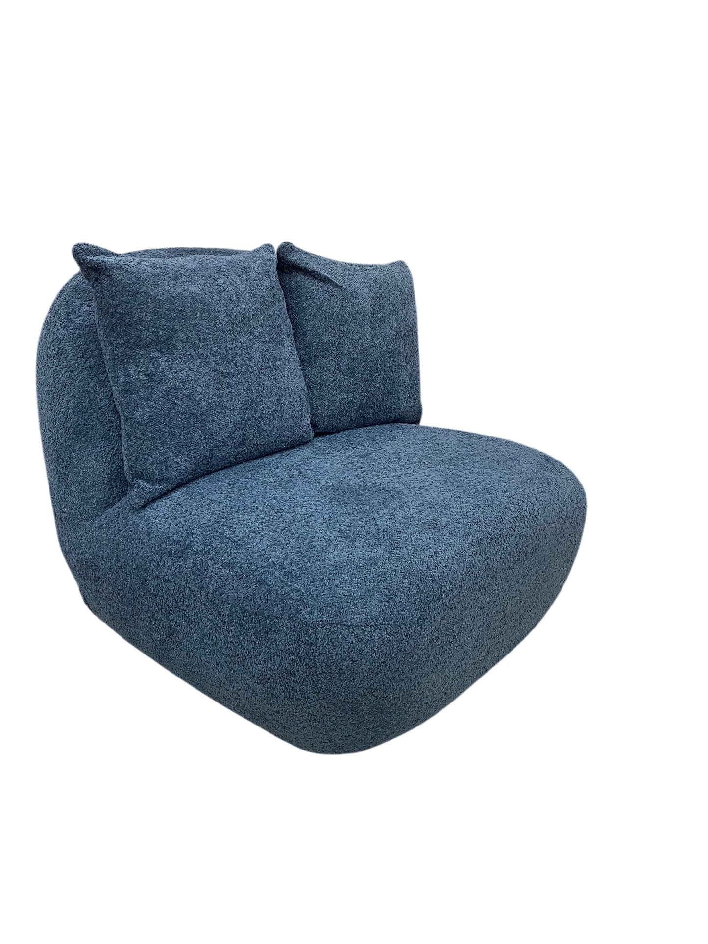 Miami Swivel Accent Armchair In Navy Blue Fabric