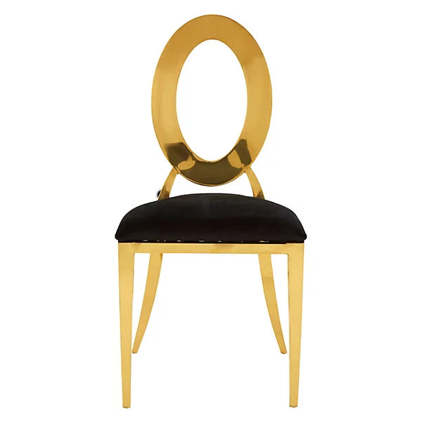 Jasmine Dining Chair In Black Velvet And Gold Legs