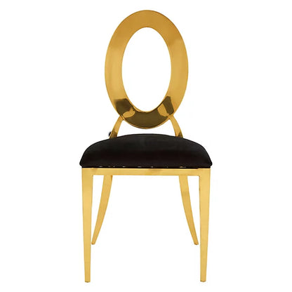 Jasmine Dining Chair In Black Velvet And Gold Legs