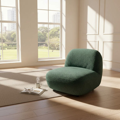 Miami Swivel Accent Armchair In Emerald Green Fabric